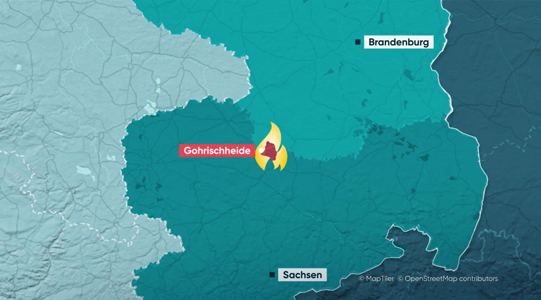 Es lodert in der Gohrischheide - weiterhin.