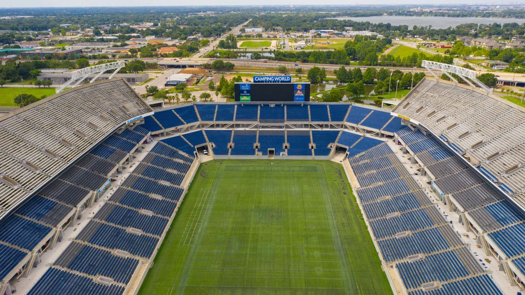 Aerial photo inside Camping World Arena Orlando FL