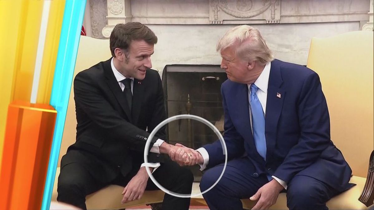 Intensive Hände-Schüttel-Show: Macron und Trump auf Kuschel-Kurs?